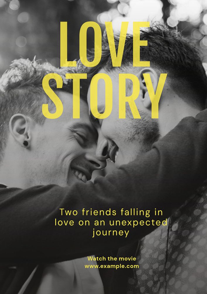 Love story poster template, editable text and design