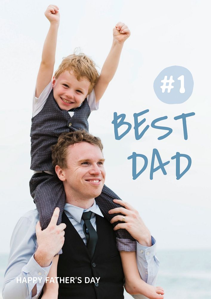 Father's day poster template, editable text and design