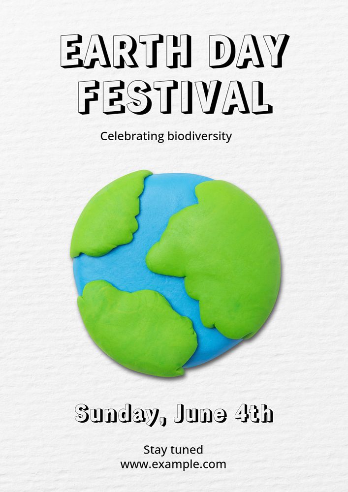 Earth Day poster template, editable text and design