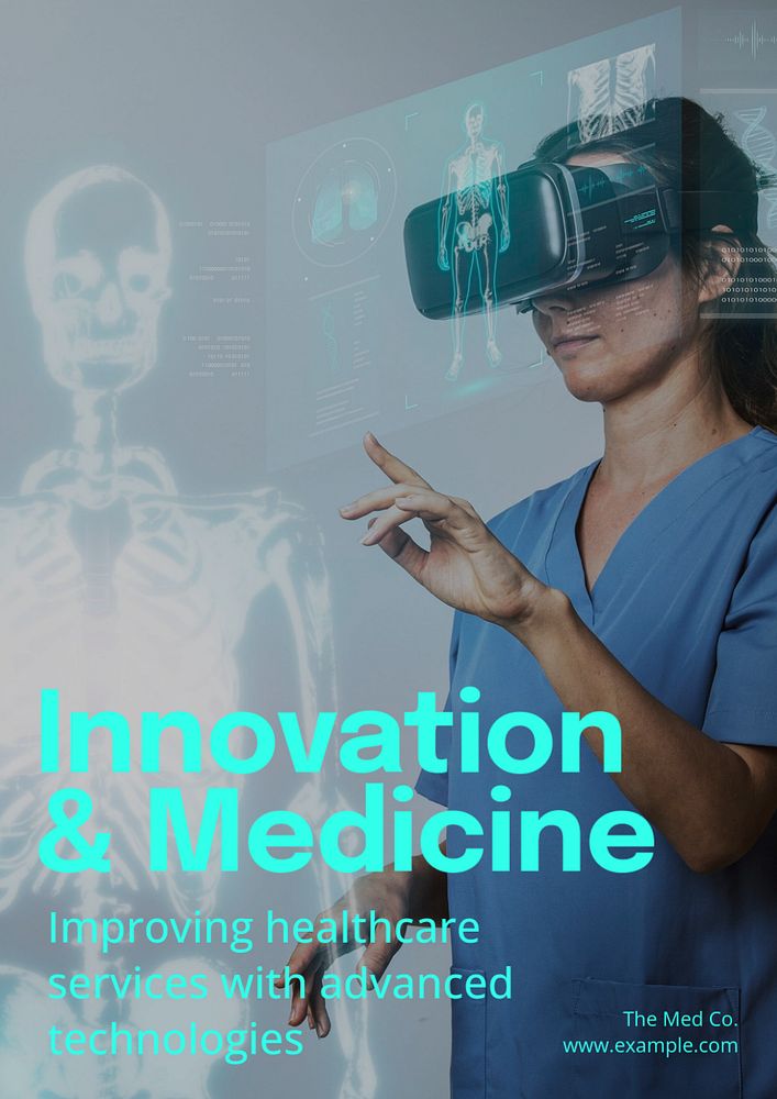 Innovation & medicine poster template, editable text and design