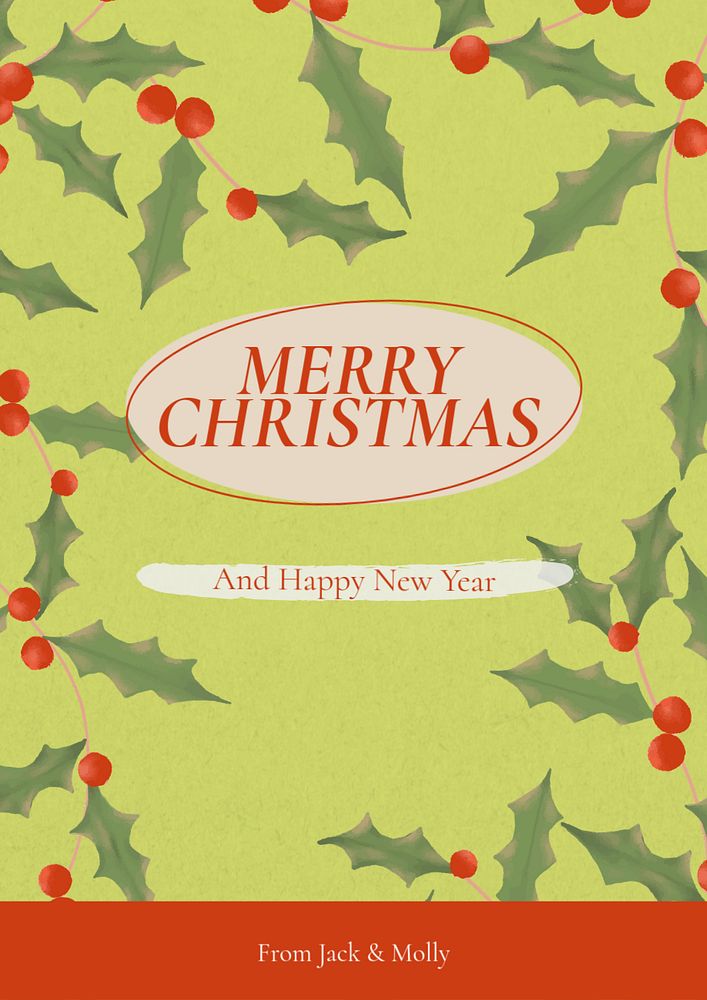 Merry Christmas  poster template, editable text and design