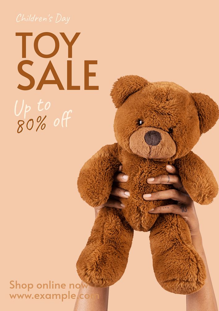 Toy sale poster template, editable text and design