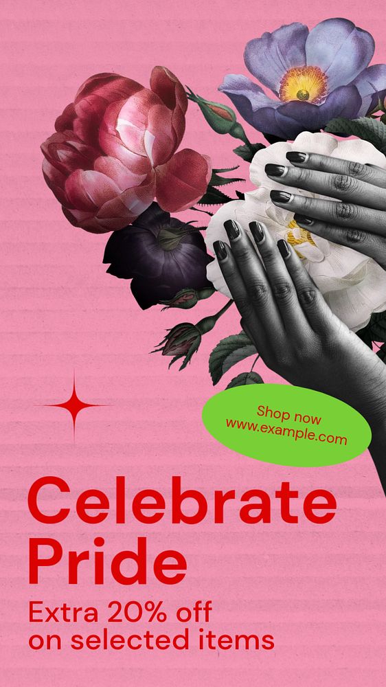 Celebrate pride Instagram story template, editable text