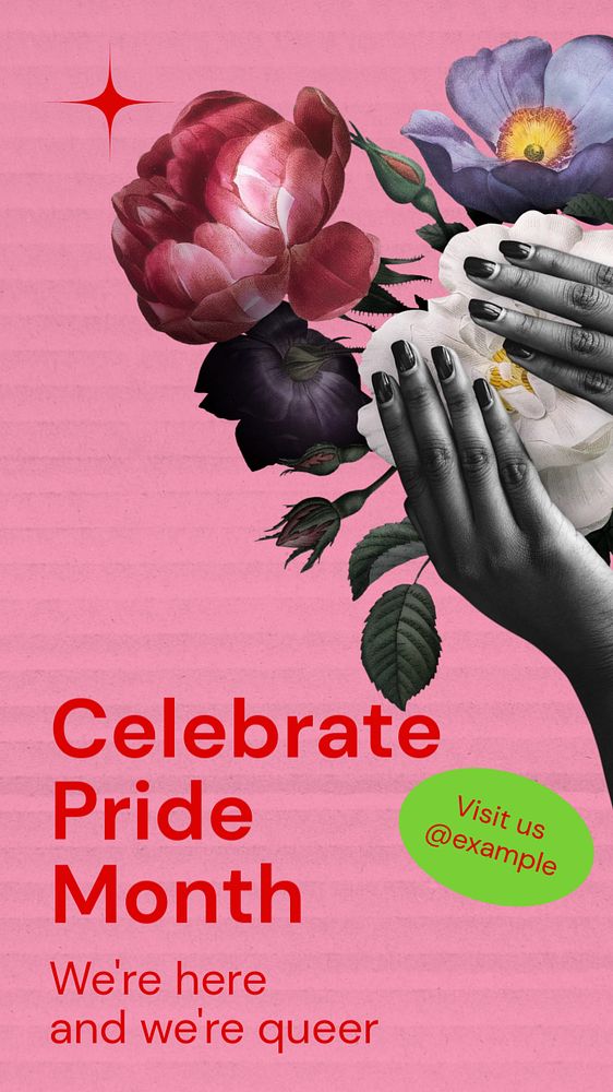 Pride month Instagram story template, editable text