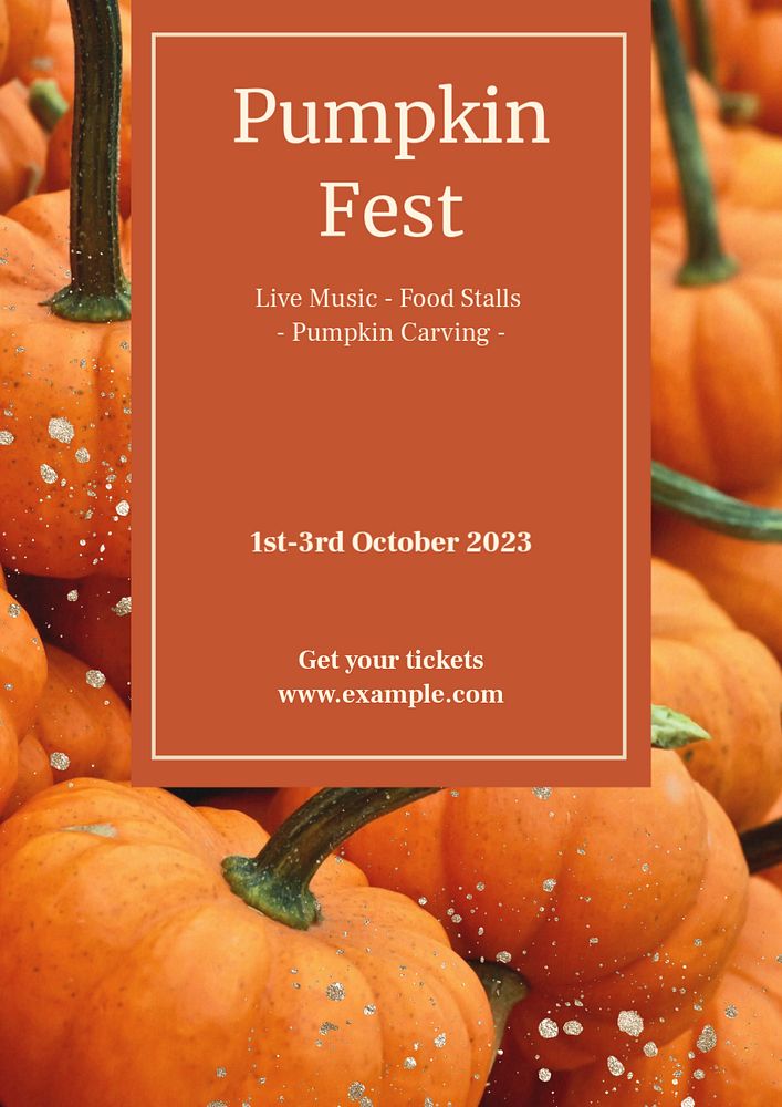 Pumpkin fest  poster template, editable text and design