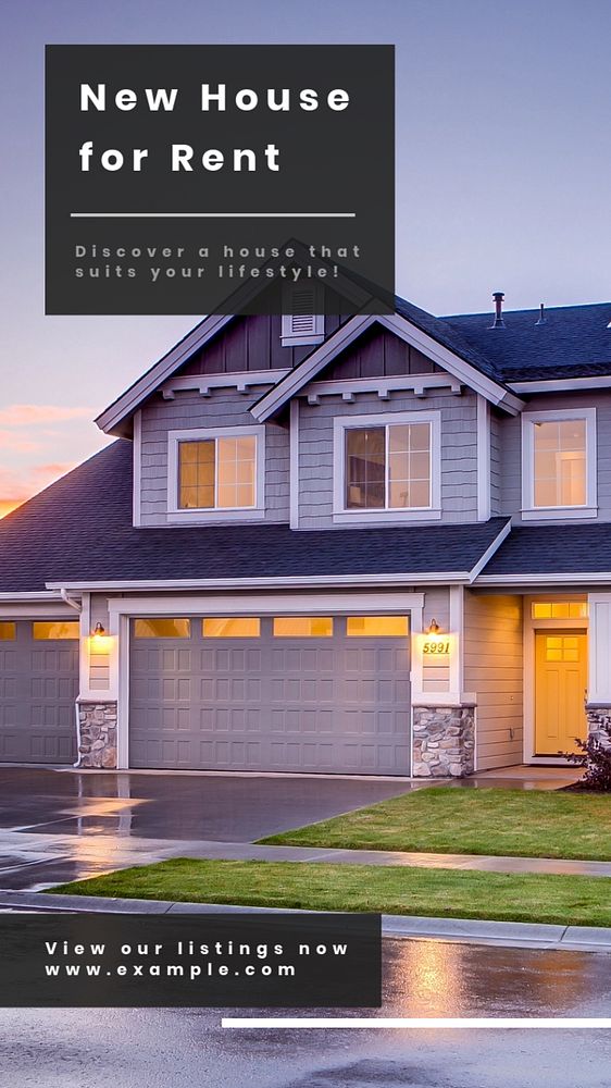 New house  Instagram story template, editable text