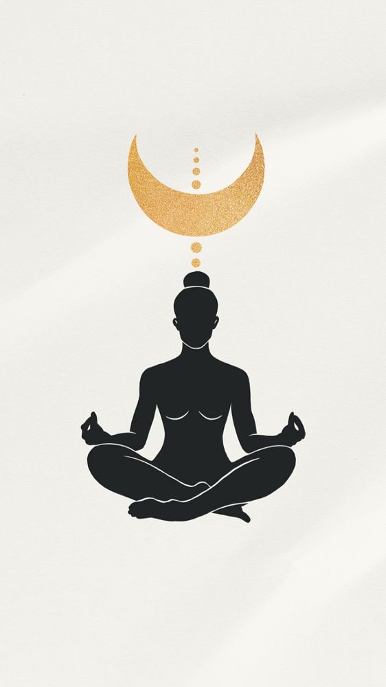 Meditation man, paper textured phone wallpaper, editable design