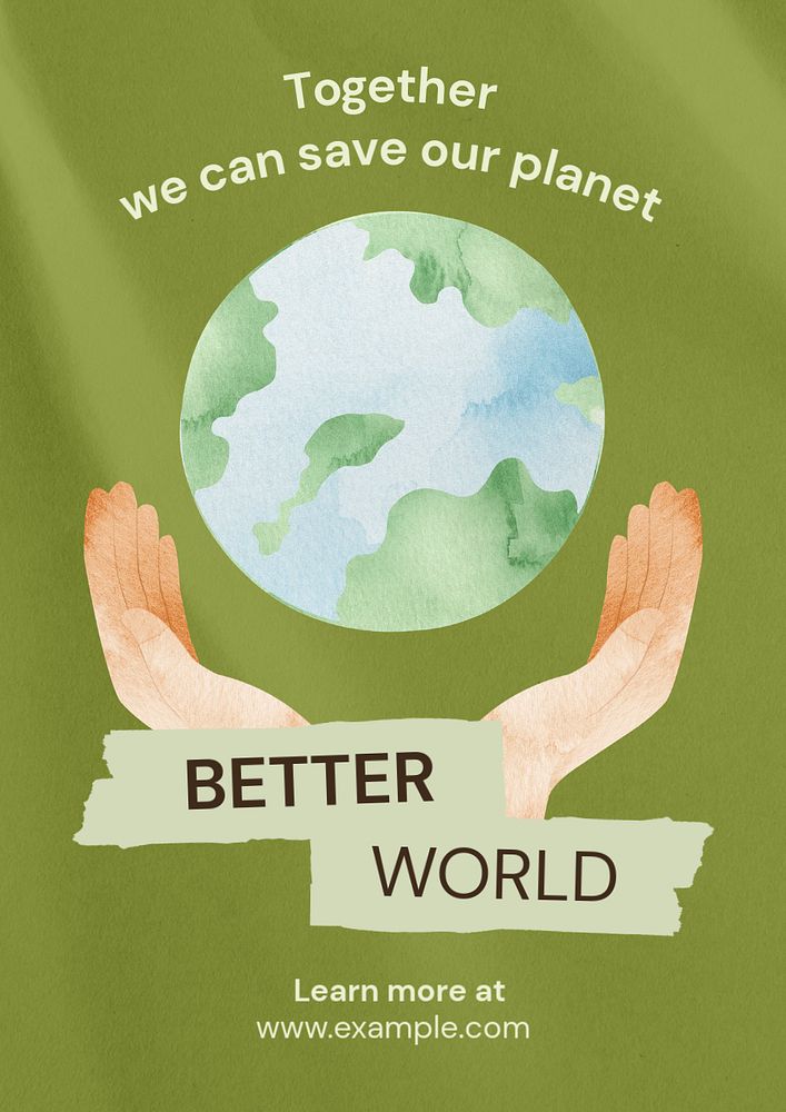 Better planet  poster template, editable text and design