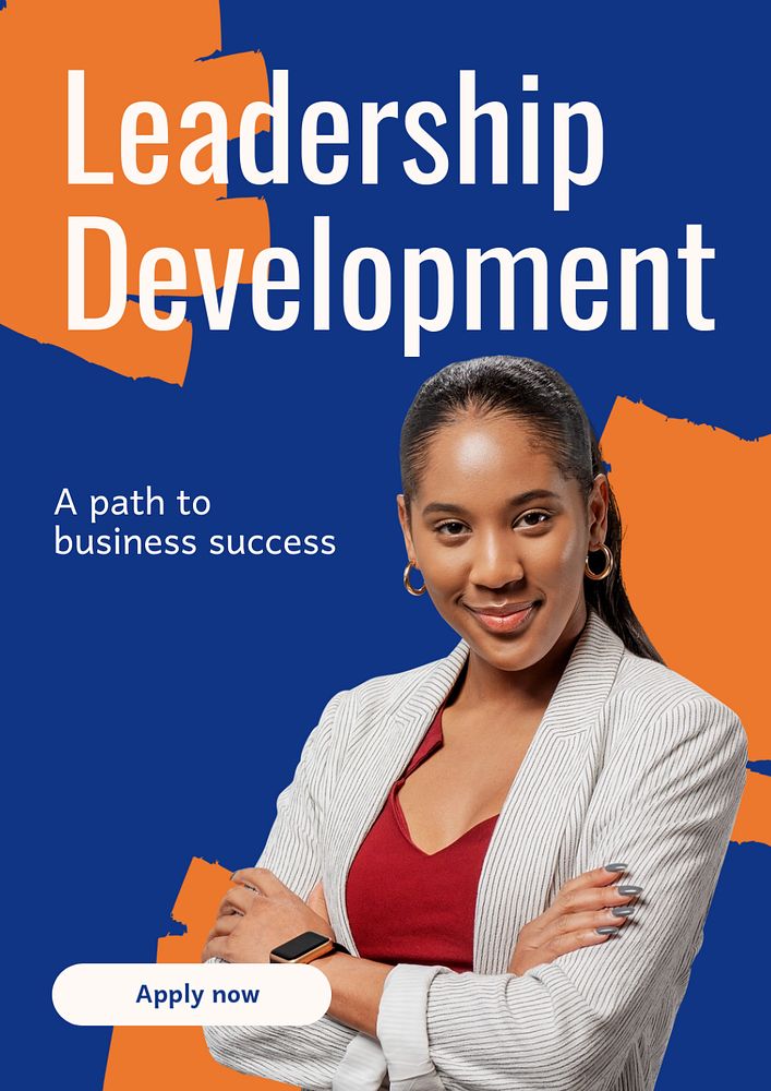 Leadership development  poster template, editable text and design