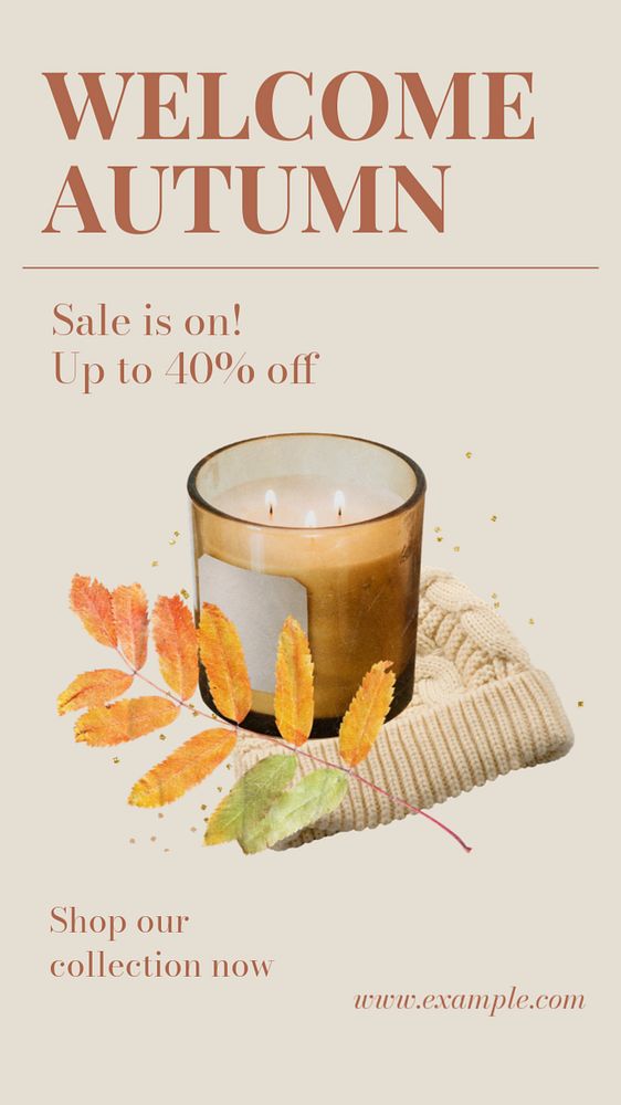 Autumn sale Instagram story template, editable text