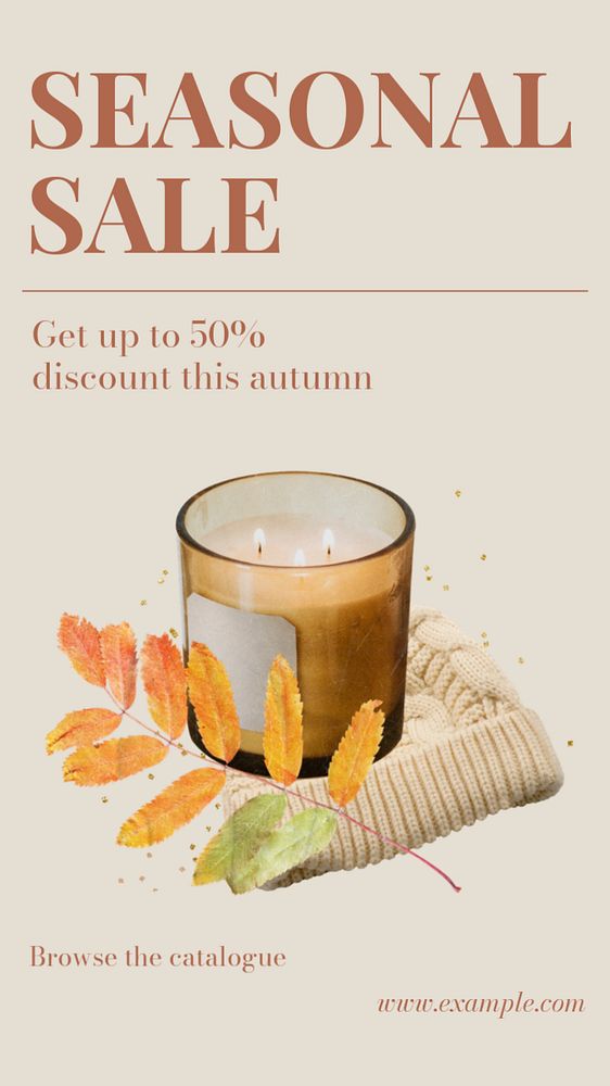 Seasonal sale Instagram story template, editable text