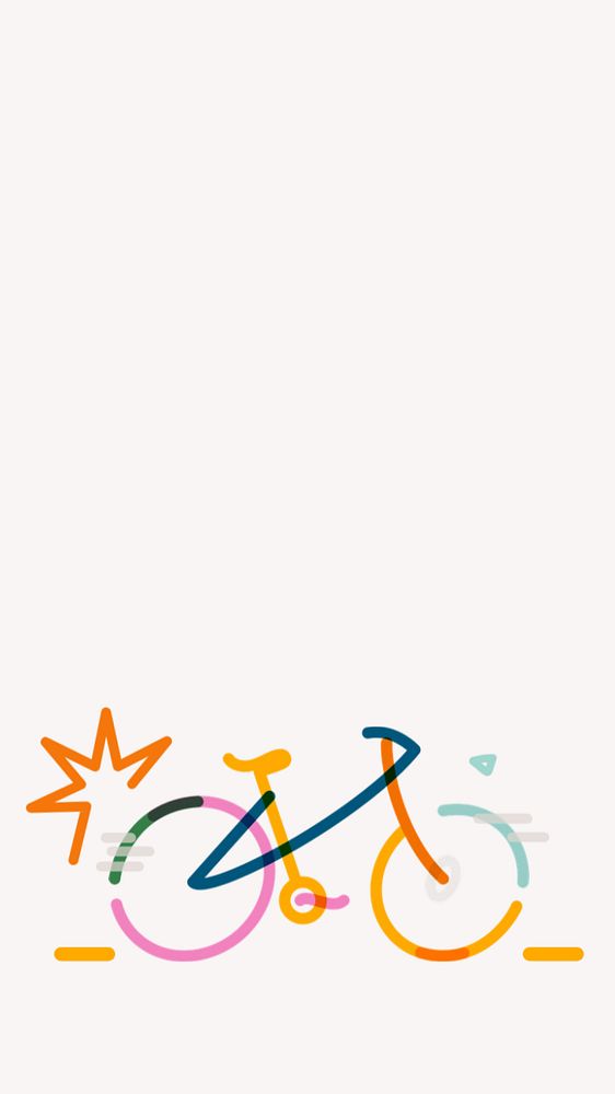 Bicycle doodle border, white android wallpaper, editable design