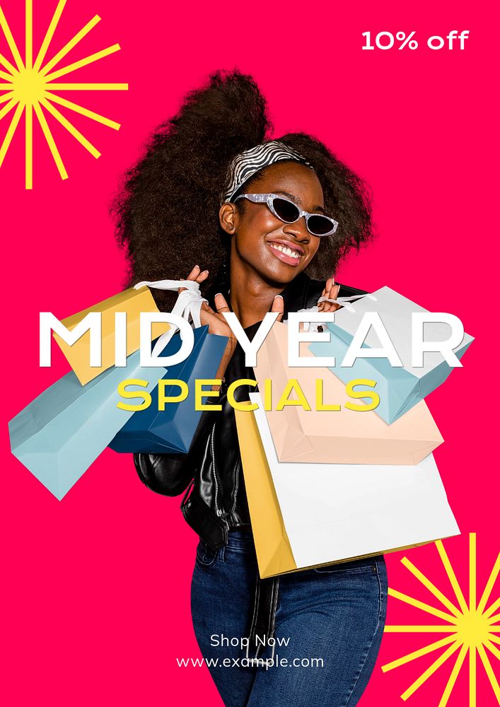 Mid year specials  poster template, editable text and design