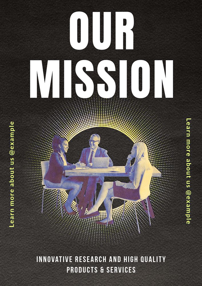 Our mission  poster template, editable text and design