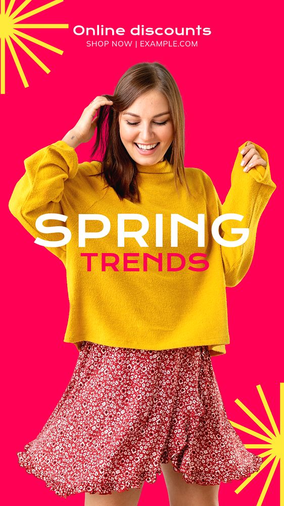 Spring trends  Instagram story template, editable text