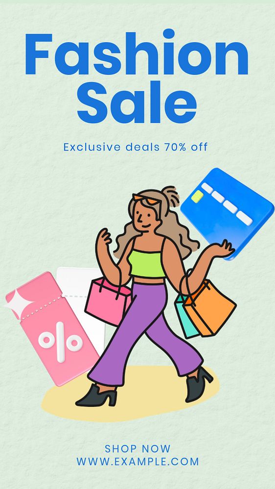 Fashion sale Instagram story template, editable text