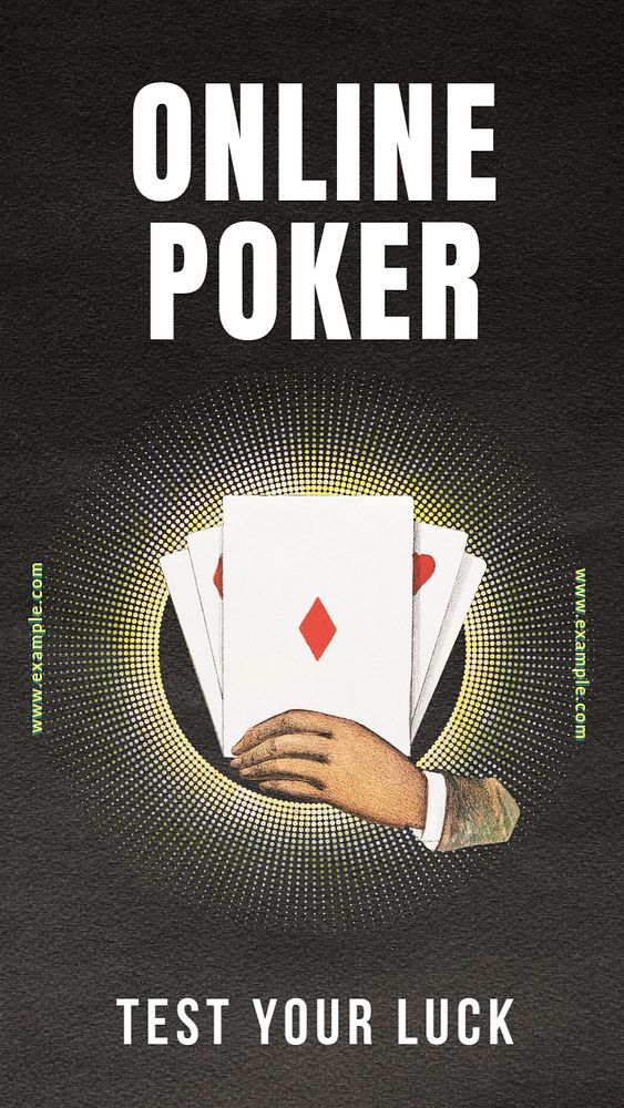 Online poker  Instagram story template, editable text