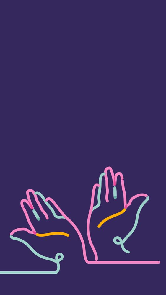 Praying border doodle, purple iPhone wallpaper, editable design