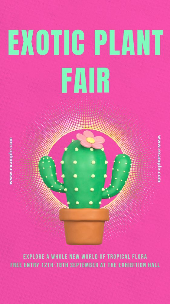 Exotic plant fair  Instagram story template, editable text