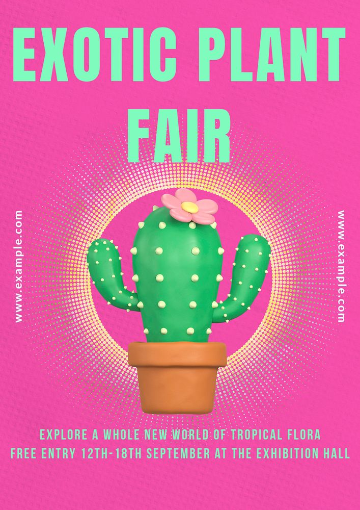 Exotic plant fair  poster template, editable text and design