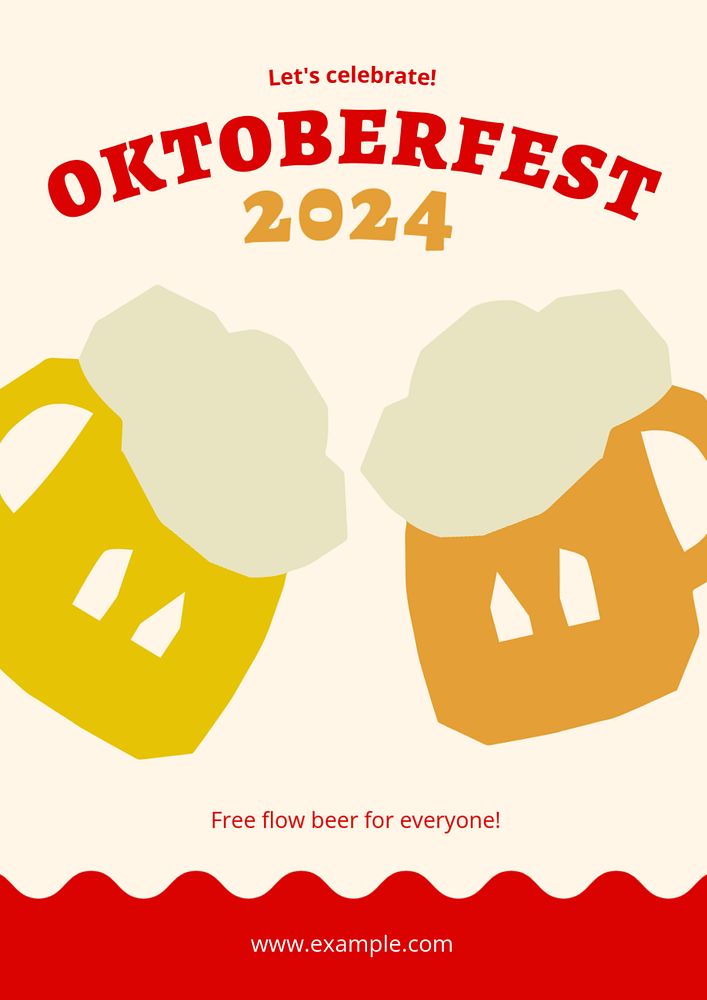 Oktoberfest celebration poster template, editable text and design