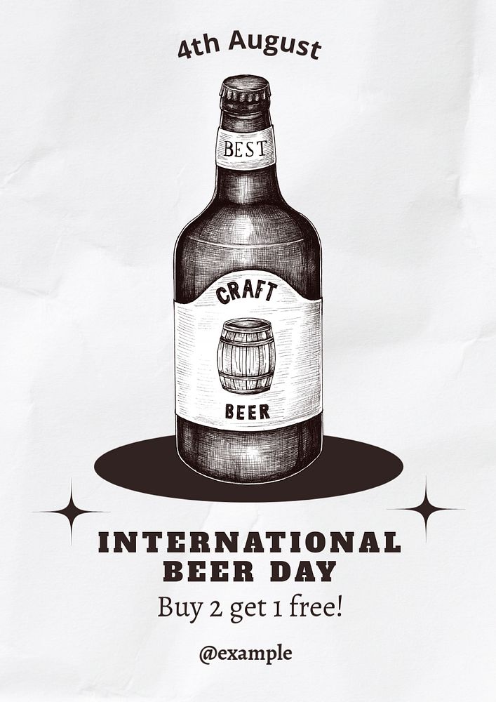 Beer day poster template, editable text and design