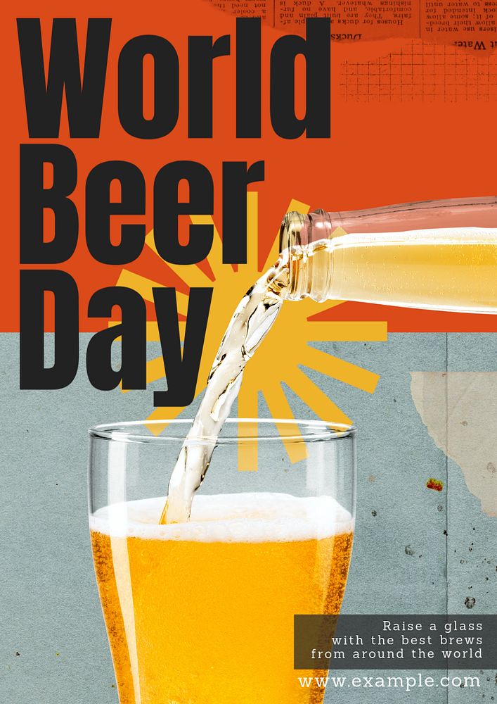 World beer day poster template, editable text and design