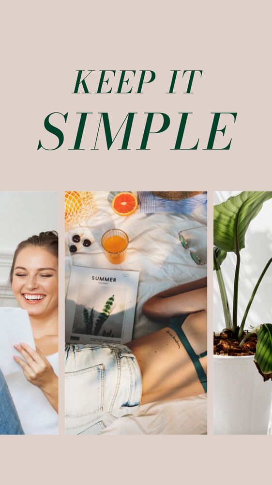 Keep it simple Instagram story template, editable text