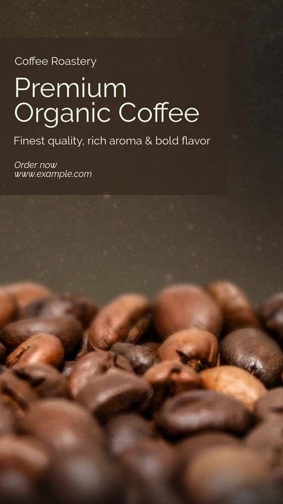 Premium organic coffee Instagram story template, editable text