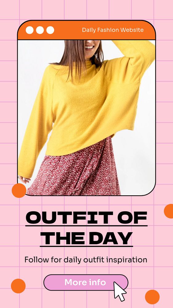 Daily outfit Instagram story template, editable text