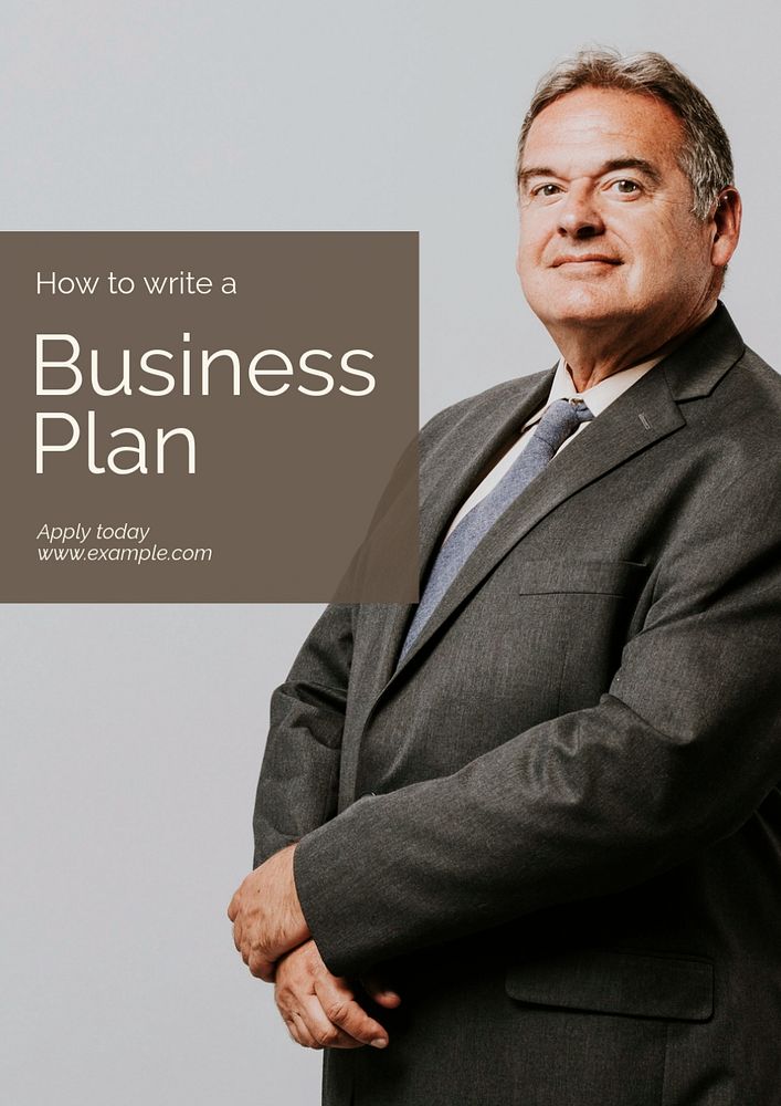 Business plan  poster template, editable text and design