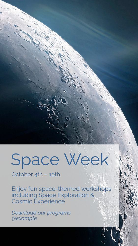 Space week  Instagram story template, editable text