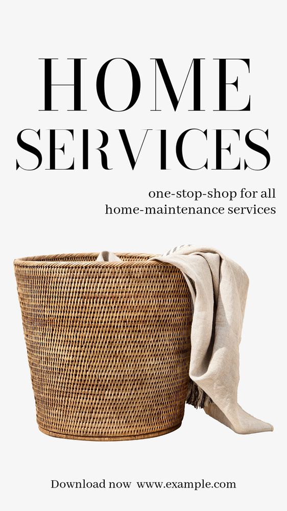 Home services  Instagram story template, editable text