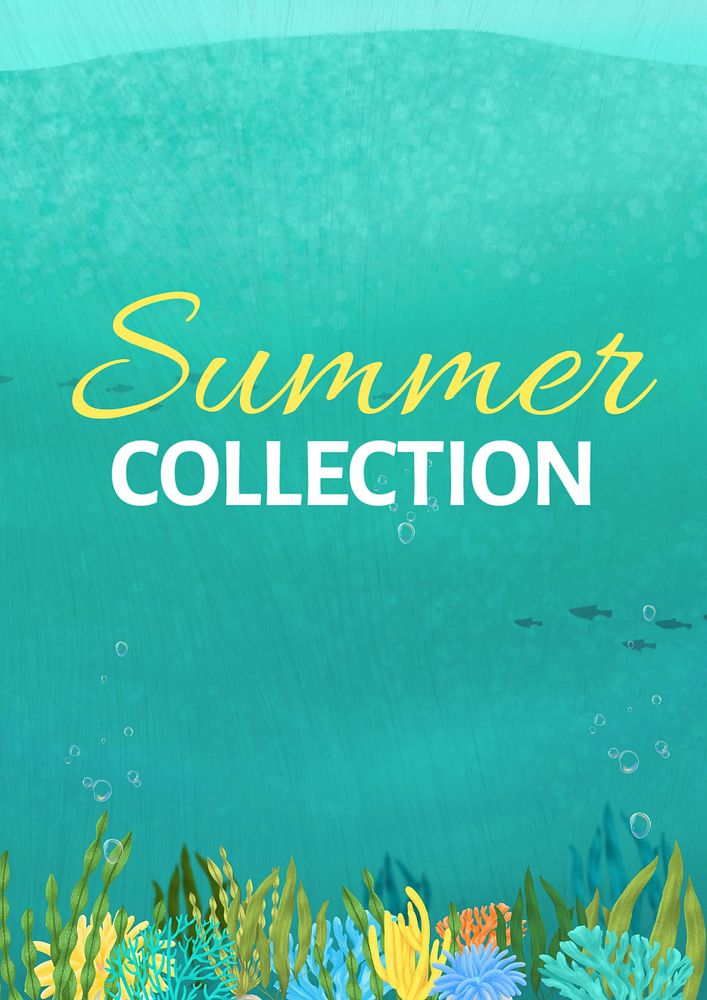 Summer collection poster template, editable text and design