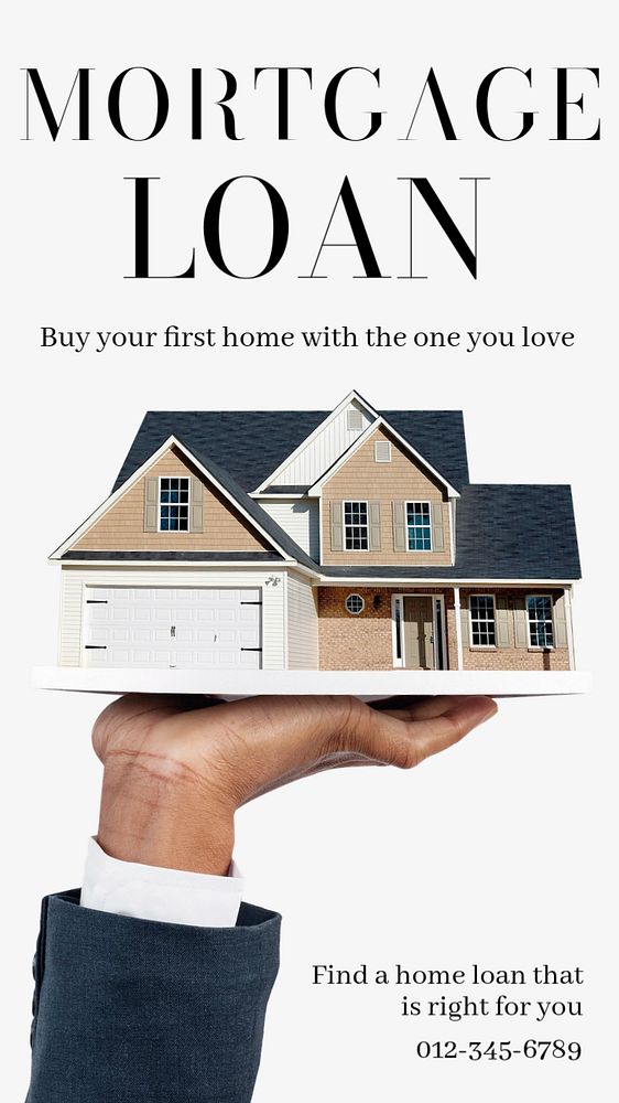 Mortgage loan  Instagram story template, editable text