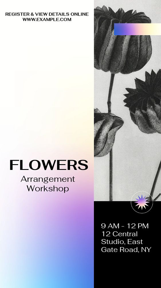 Flower arrangement  Instagram story template, editable text