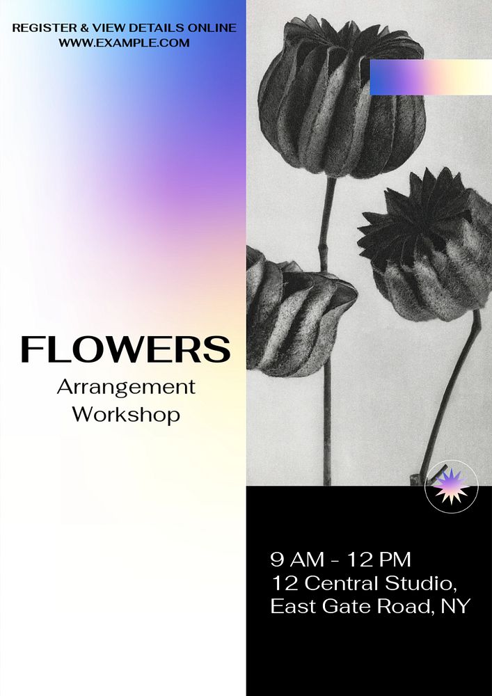 Flower arrangement  poster template, editable text and design