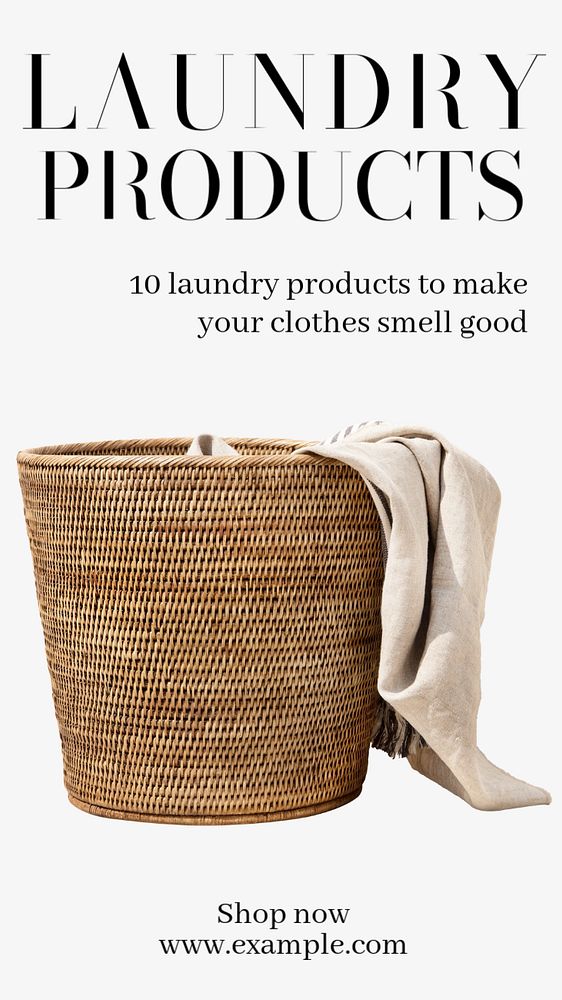 Laundry products  Instagram story template, editable text