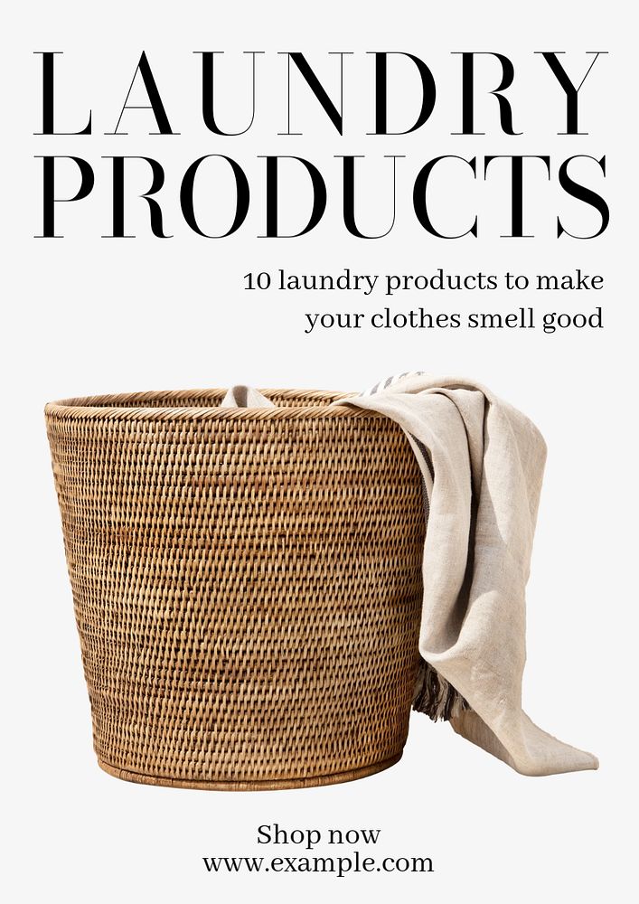 Laundry products  poster template, editable text and design