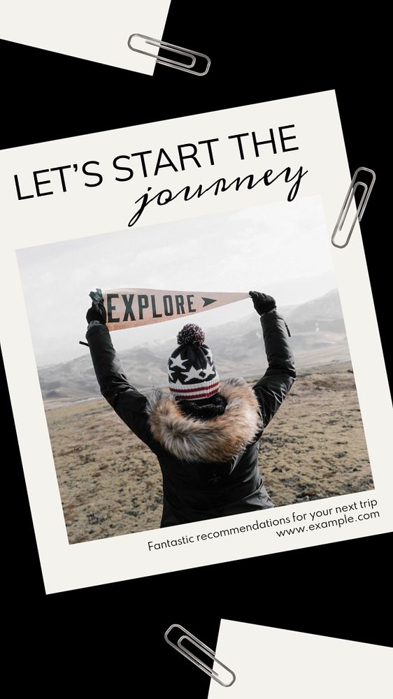 Journey  Instagram story template, editable text