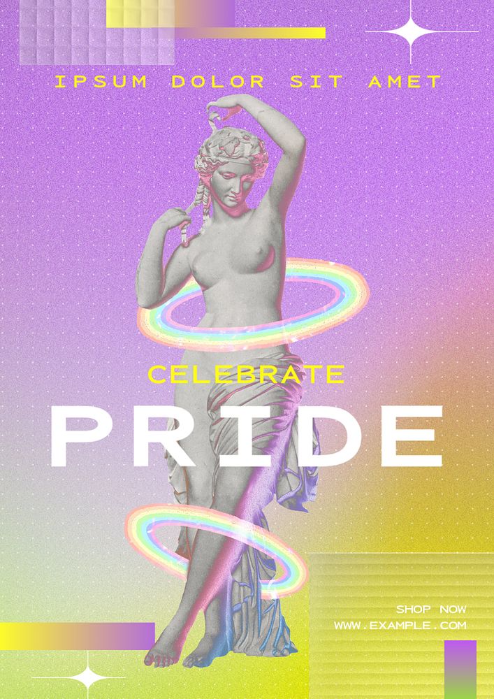 Celebrate pride  poster template, editable text and design