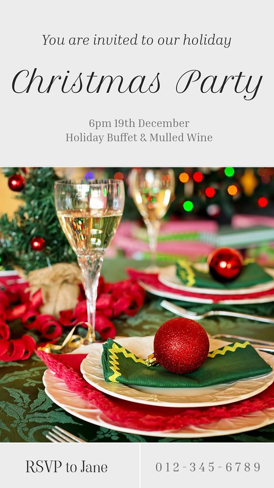 Christmas party  Instagram story template, editable text