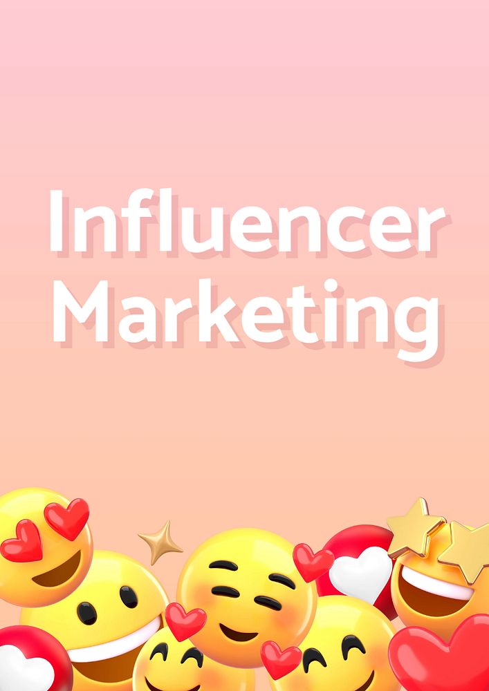 Influencer marketing poster template, editable text and design