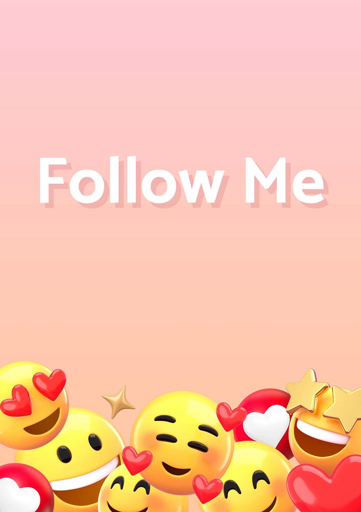 Follow me poster template, editable text and design