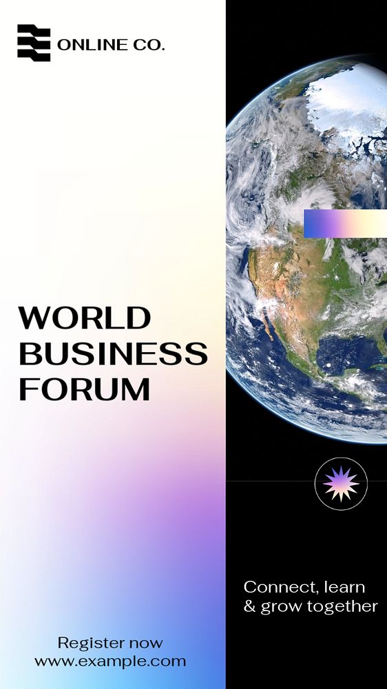 World Business Forum  Instagram story template, editable text