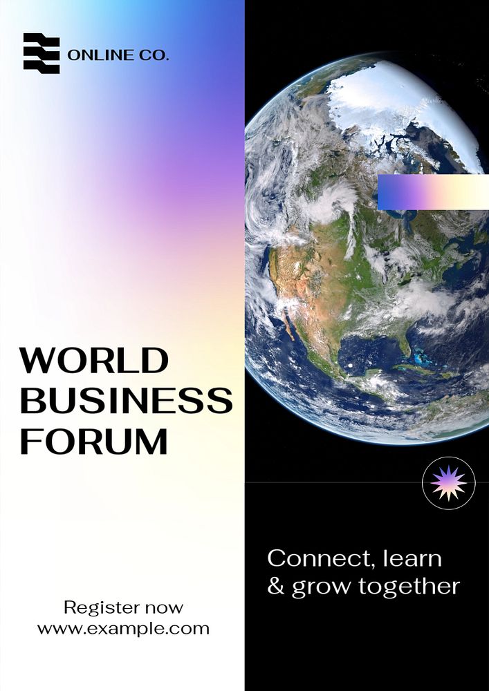 World Business Forum  poster template, editable text and design