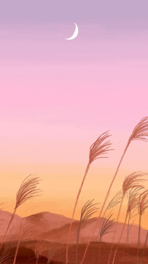 Editable sunset desert grass iPhone wallpaper