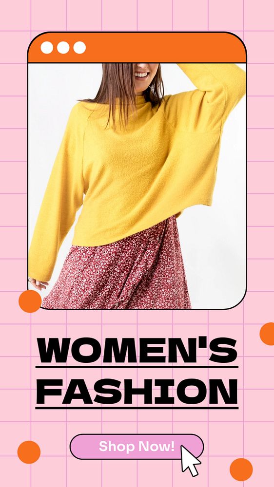 Women's fashion Instagram story template, editable text