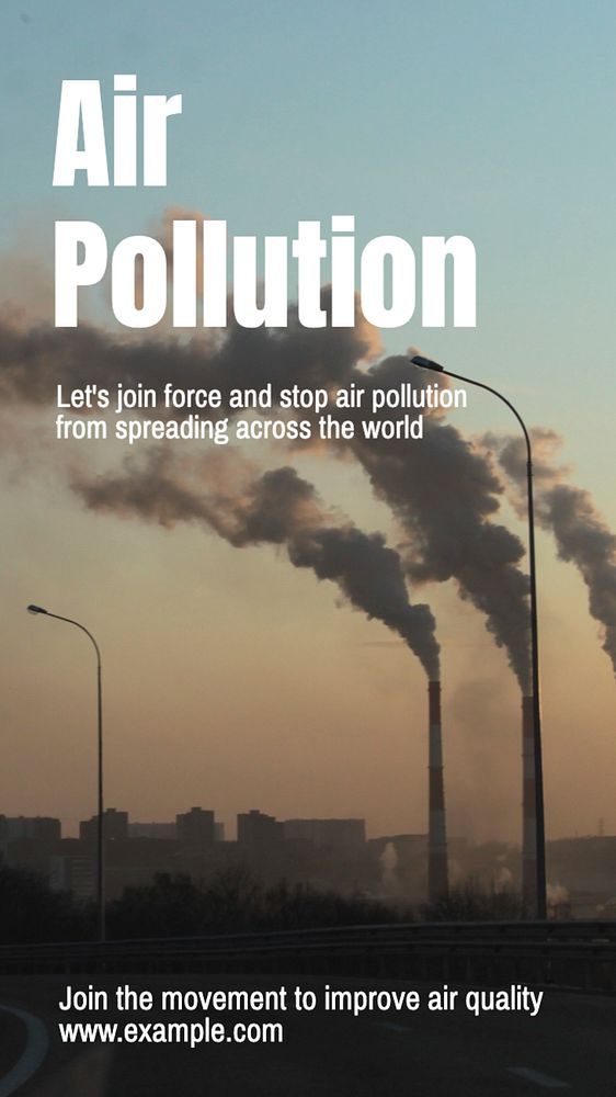 Air pollution Instagram story template, editable text