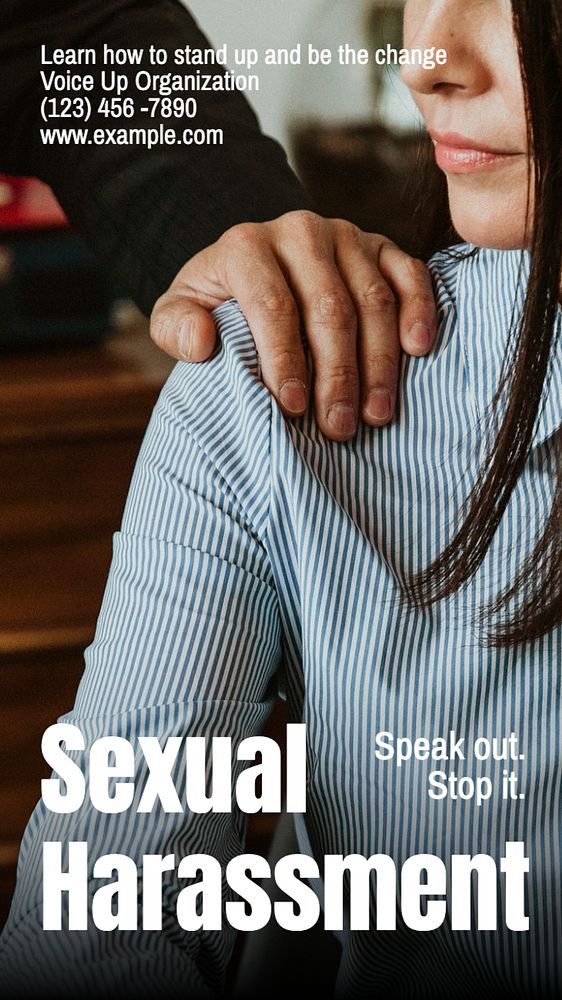 Sexual harassment Instagram story template, editable text